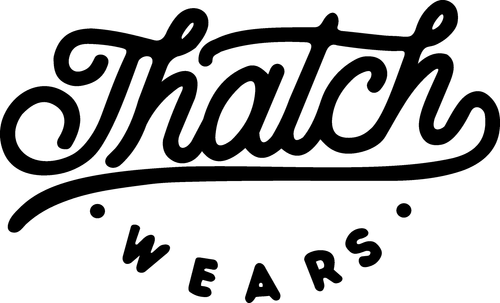 Black 'Thatch Wears' logo on a white background